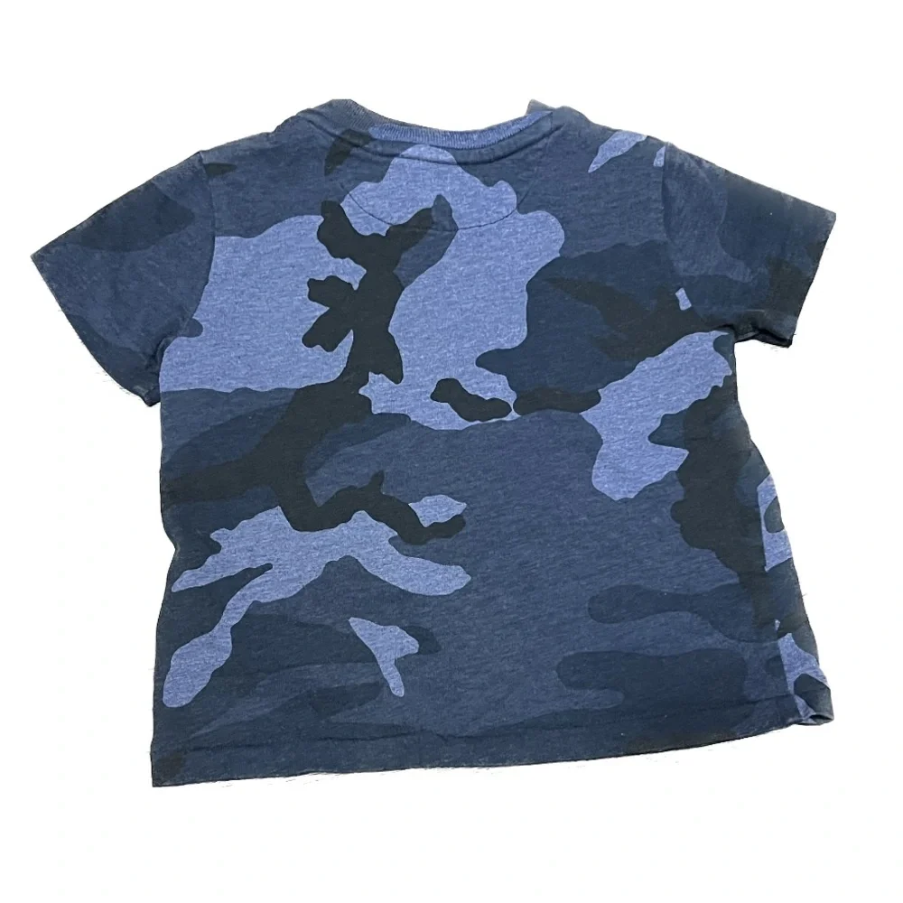 Ralph Lauren Polo Navy Blue Camo Camouflage Pocket Shirt Baby 9 Months